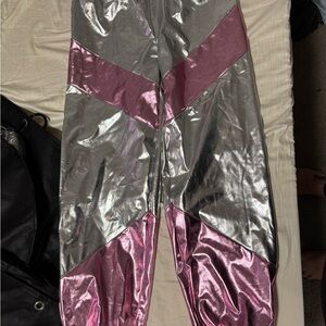Silver and Pink Metallic Pants